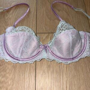 Topshop blue and lilac lace bra with underwire
